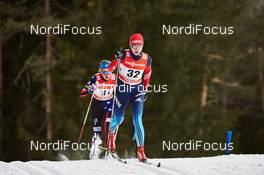 07.01.2015, Cortina-Toblach, Italy (ITA): Sophie Caldwell (USA), Alevtina Tanygina (RUS), (l-r)  - FIS world cup cross-country, tour de ski, 5km women, Cortina-Toblach (ITA). www.nordicfocus.com. © Felgenhauer/NordicFocus. Every downloaded picture is fee-liable.