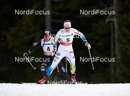 08.01.2015, Cortina-Toblach, Italy (ITA): Justyna Kowalczyk (POL), Emma Wiken (SWE), (l-r)  - FIS world cup cross-country, tour de ski, pursuit women, Cortina-Toblach (ITA). www.nordicfocus.com. © Felgenhauer/NordicFocus. Every downloaded picture is fee-liable.