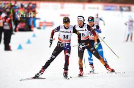 08.01.2015, Cortina-Toblach, Italy (ITA): Elizabeth Stephen (USA), Stefanie Boehler (GER), Aino-Kaisa Saarinen (FIN), (l-r)  - FIS world cup cross-country, tour de ski, pursuit women, Cortina-Toblach (ITA). www.nordicfocus.com. © Felgenhauer/NordicFocus. Every downloaded picture is fee-liable.