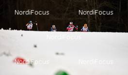 10.01.2015, Val di Fiemme, Italy (ITA): Justyna Kowalczyk (POL), Heidi Weng (NOR), Marit Bjoergen (NOR), Therese Johaug (NOR), (l-r)  - FIS world cup cross-country, tour de ski, mass women, Val di Fiemme (ITA). www.nordicfocus.com. © Felgenhauer/NordicFocus. Every downloaded picture is fee-liable.