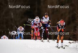 10.01.2015, Val di Fiemme, Italy (ITA): Elizabeth Stephen (USA), Denise Herrmann (GER), (l-r)  - FIS world cup cross-country, tour de ski, mass women, Val di Fiemme (ITA). www.nordicfocus.com. © Felgenhauer/NordicFocus. Every downloaded picture is fee-liable.