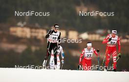 10.01.2015, Val di Fiemme, Italy (ITA): Nathalie Von Siebenthal (SUI), Maria Rydqvist (SWE), Ilaria Debertolis (ITA), Virginia De Martin Topranin (ITA), (l-r)  - FIS world cup cross-country, tour de ski, mass women, Val di Fiemme (ITA). www.nordicfocus.com. © Felgenhauer/NordicFocus. Every downloaded picture is fee-liable.