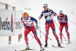 10.01.2015, Val di Fiemme, Italy (ITA): Therese Johaug (NOR), Heidi Weng (NOR), Marit Bjoergen (NOR), (l-r)  - FIS world cup cross-country, tour de ski, mass women, Val di Fiemme (ITA). www.nordicfocus.com. © Felgenhauer/NordicFocus. Every downloaded picture is fee-liable.