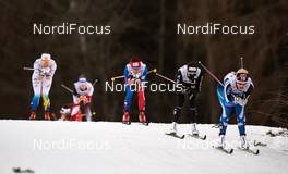 10.01.2015, Val di Fiemme, Italy (ITA): Eva Vrabcova-Nyvltova (CZE), Nathalie Von Siebenthal (SUI), (l-r)  - FIS world cup cross-country, tour de ski, mass women, Val di Fiemme (ITA). www.nordicfocus.com. © Felgenhauer/NordicFocus. Every downloaded picture is fee-liable.