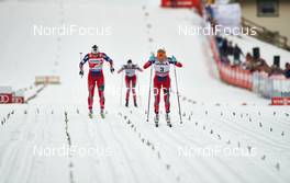 10.01.2015, Val di Fiemme, Italy (ITA): Marit Bjoergen (NOR), Therese Johaug (NOR), (l-r)  - FIS world cup cross-country, tour de ski, mass women, Val di Fiemme (ITA). www.nordicfocus.com. © Felgenhauer/NordicFocus. Every downloaded picture is fee-liable.
