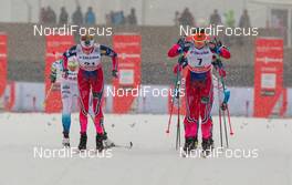 17.01.2015, Otepaeae, Estland (EST): (l-r) Katherine Harsem (NOR) and Celine Brun-Lie (NOR), Rossignol, KV+, Rottefella - FIS world cup cross-country, individual sprint, Otepaeae (EST). www.nordicfocus.com. © Laiho/NordicFocus. Every downloaded picture is fee-liable.