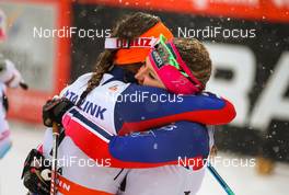 17.01.2015, Otepaeae, Estland (EST): (l-r) Celine Brun-Lie (NOR), Rossignol, KV+, Rottefella and Ingvild Flugstad Oestberg (NOR), Madshus, Swix, Rottefella - FIS world cup cross-country, individual sprint, Otepaeae (EST). www.nordicfocus.com. © Laiho/NordicFocus. Every downloaded picture is fee-liable.
