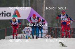 17.01.2015, Otepaeae, Estland (EST): (l-r) Timo Andre Bakke (NOR), Alexander Panzhinskiy (RUS), Rossignol, Swix, Rottefella, Adidas and Sindre Odberg Palm (NOR) - FIS world cup cross-country, individual sprint, Otepaeae (EST). www.nordicfocus.com. © Laiho/NordicFocus. Every downloaded picture is fee-liable.