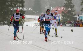 17.01.2015, Otepaeae, Estland (EST): (l-r) Yulia Romanova (RUS) , Mona-Lisa Malvalehto (FIN), Peltonen, Rex, Alpina, Rottefella and Jennie Oeberg (SWE) - FIS world cup cross-country, individual sprint, Otepaeae (EST). www.nordicfocus.com. © Laiho/NordicFocus. Every downloaded picture is fee-liable.