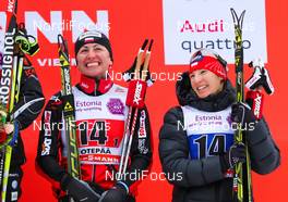 18.01.2015, Otepaeae, Estland (EST): (l-r) Justyna Kowalczyk (POL), Fischer, Swix, Rottefella and Sylwia Jaskowiec (POL), Fischer, Swix, Rottefella - FIS world cup cross-country, team sprint, Otepaeae (EST). www.nordicfocus.com. © Laiho/NordicFocus. Every downloaded picture is fee-liable.