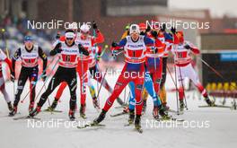 18.01.2015, Otepaeae, Estland (EST): (l-r) Jovian Hediger (SUI), Rossignol, KV+, Odlo and Ola Vigen Hattestad (NOR), Fischer, Swix, Rottefella - FIS world cup cross-country, team sprint, Otepaeae (EST). www.nordicfocus.com. © Laiho/NordicFocus. Every downloaded picture is fee-liable.
