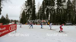 18.01.2015, Otepaeae, Estland (EST): Ingvild Flugstad Oestberg (NOR), Madshus, Swix, Rottefella followed by Stina Nilsson (SWE), Fischer, Alpina, Craft, Riikka Sarasoja-Lilja (FIN), Salomon, One Way and Krista Parmakoski (FIN), Madshus - FIS world cup cross-country, team sprint, Otepaeae (EST). www.nordicfocus.com. © Laiho/NordicFocus. Every downloaded picture is fee-liable.