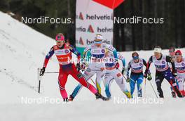 18.01.2015, Otepaeae, Estland (EST): Ingvild Flugstad Oestberg (NOR), Madshus, Swix, Rottefella followed by Stina Nilsson (SWE), Fischer, Alpina, Craft - FIS world cup cross-country, team sprint, Otepaeae (EST). www.nordicfocus.com. © Laiho/NordicFocus. Every downloaded picture is fee-liable.