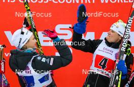 18.01.2015, Otepaeae, Estland (EST): (l-r) Stina Nilsson (SWE), Fischer, Alpina, Craft and Ida Ingemarsdotter (SWE), Rossignol, One Way, Rottefella, Craft - FIS world cup cross-country, team sprint, Otepaeae (EST). www.nordicfocus.com. © Laiho/NordicFocus. Every downloaded picture is fee-liable.