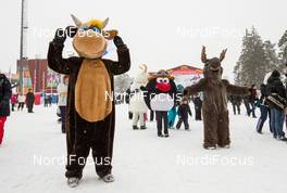 24.01.2015, Rybinsk, Russia (RUS): mascots dancing - FIS world cup cross-country, individual sprint, Rybinsk (RUS). www.nordicfocus.com. © Laiho/NordicFocus. Every downloaded picture is fee-liable.