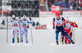 24.01.2015, Rybinsk, Russia (RUS): (l-r) Simon Andersson (SWE), Madshus, Rottefella, Craft, Peeter Kummel (EST) and Mikhail Jun. Devjatiarov (RUS) - FIS world cup cross-country, individual sprint, Rybinsk (RUS). www.nordicfocus.com. © Laiho/NordicFocus. Every downloaded picture is fee-liable.