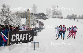 24.01.2015, Rybinsk, Russia (RUS): (l-r) Sergey Ustiugov (RUS), Fischer, Swix, Rottefella, Adidas and Emil Iversen (NOR), Fischer, Swix, Rottefella - FIS world cup cross-country, individual sprint, Rybinsk (RUS). www.nordicfocus.com. © Laiho/NordicFocus. Every downloaded picture is fee-liable.