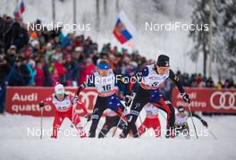 24.01.2015, Rybinsk, Russia (RUS): Ida Sargent (USA), Fischer, Swix, Alpina, Rottefella followed by Sophie Caldwell (USA), Fischer, Swix - FIS world cup cross-country, individual sprint, Rybinsk (RUS). www.nordicfocus.com. © Laiho/NordicFocus. Every downloaded picture is fee-liable.