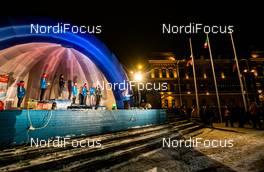 24.01.2015, Rybinsk, Russia (RUS): flags raining in the price giving ceremony at the central square of Rybinsk - FIS world cup cross-country, individual sprint, Rybinsk (RUS). www.nordicfocus.com. © Laiho/NordicFocus. Every downloaded picture is fee-liable.