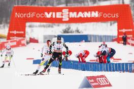 25.01.2015, Rybinsk, Russia (RUS): Robin Duvillard (FRA), Rossignol, One Way followed by Ivan Babikov (CAN), Salomon, Swix, One Way - FIS world cup cross-country, skiathlon men, Rybinsk (RUS). www.nordicfocus.com. © Laiho/NordicFocus. Every downloaded picture is fee-liable.