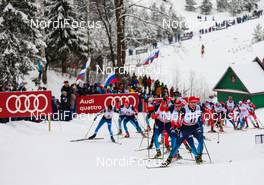 25.01.2015, Rybinsk, Russia (RUS): Sergey Turyshev (RUS), Fischer, Swix, Rottefella, Adidas leading the group - FIS world cup cross-country, skiathlon men, Rybinsk (RUS). www.nordicfocus.com. © Laiho/NordicFocus. Every downloaded picture is fee-liable.