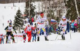 25.01.2015, Rybinsk, Russia (RUS): (l-r) Ivan Babikov (CAN), Salomon, Swix, One Way and Greame Killick (CAN), Fischer, One Way, Rottefella - FIS world cup cross-country, skiathlon men, Rybinsk (RUS). www.nordicfocus.com. © Laiho/NordicFocus. Every downloaded picture is fee-liable.