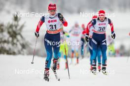 25.01.2015, Rybinsk, Russia (RUS): (l-r) Olga Repnitsyna (RUS) and Julia Ivanova (RUS), Fischer, Swix, Salomon, Adidas - FIS world cup cross-country, skiathlon women, Rybinsk (RUS). www.nordicfocus.com. © Laiho/NordicFocus. Every downloaded picture is fee-liable.