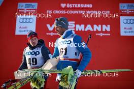 15.02.2015, Oestersund, Sweden (SWE): Finn Haagen Krogh (NOR), Marcus Hellner (SWE), (l-r)  - FIS world cup cross-country, 15km men, Oestersund (SWE). www.nordicfocus.com. © Felgenhauer/NordicFocus. Every downloaded picture is fee-liable.