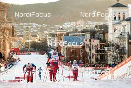 11.03.2015, Drammen, Norway (NOR): Ola Vigen Hattestad (NOR), Finn Haagen Krogh (NOR), Eirik Brandsdal (NOR), Petter Northug (NOR), (l-r)  - FIS world cup cross-country, individual sprint, Drammen (NOR). www.nordicfocus.com. © Felgenhauer/NordicFocus. Every downloaded picture is fee-liable.