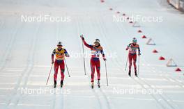11.03.2015, Drammen, Norway (NOR): Marit Bjoergen (NOR), Maiken Caspersen Falla (NOR), Heidi Weng (NOR), (l-r)  - FIS world cup cross-country, individual sprint, Drammen (NOR). www.nordicfocus.com. © Felgenhauer/NordicFocus. Every downloaded picture is fee-liable.