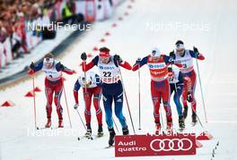 11.03.2015, Drammen, Norway (NOR): Eirik Brandsdal (NOR), Nikita Kriukov (RUS), Finn Haagen Krogh (NOR), (l-r)  - FIS world cup cross-country, individual sprint, Drammen (NOR). www.nordicfocus.com. © Felgenhauer/NordicFocus. Every downloaded picture is fee-liable.