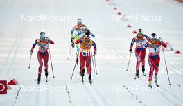 11.03.2015, Drammen, Norway (NOR): Heidi Weng (NOR), Marit Bjoergen (NOR), Ingvild Flugstad Oestberg (NOR), Maiken Caspersen Falla (NOR), (l-r)  - FIS world cup cross-country, individual sprint, Drammen (NOR). www.nordicfocus.com. © Felgenhauer/NordicFocus. Every downloaded picture is fee-liable.