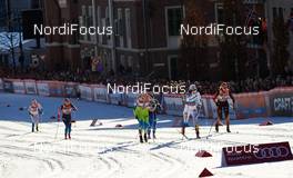 11.03.2015, Drammen, Norway (NOR): Linn Soemskar (SWE), Anastasia Dotsenko (RUS), Katja Visnar (SLO), Stina Nilsson (SWE), Denise Herrmann (GER), (l-r)  - FIS world cup cross-country, individual sprint, Drammen (NOR). www.nordicfocus.com. © Felgenhauer/NordicFocus. Every downloaded picture is fee-liable.