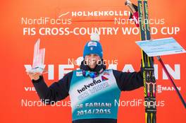 14.03.2015, Oslo, Norway (NOR): winner of the U23 cup Francesco de Fabiani (ITA), Fischer, Swix,  Rottefella - FIS world cup cross-country, mass men, Oslo (NOR). www.nordicfocus.com. © Laiho/NordicFocus. Every downloaded picture is fee-liable.