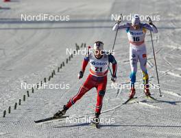 14.03.2015, Oslo, Norway (NOR): Sjur Roethe (NOR), Marcus Hellner (SWE), (l-r)  - FIS world cup cross-country, mass men, Oslo (NOR). www.nordicfocus.com. © Felgenhauer/NordicFocus. Every downloaded picture is fee-liable.
