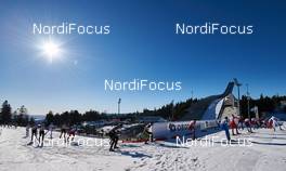 14.03.2015, Oslo, Norway (NOR): athletes and the jumping hill - FIS world cup cross-country, mass men, Oslo (NOR). www.nordicfocus.com. © Felgenhauer/NordicFocus. Every downloaded picture is fee-liable.