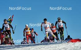 14.03.2015, Oslo, Norway (NOR): Robin Duvillard (FRA), Martin Johnsrud Sundby (NOR), Alex Harvey (CAN), Maurice Manificat (FRA), (l-r)  - FIS world cup cross-country, mass men, Oslo (NOR). www.nordicfocus.com. © Felgenhauer/NordicFocus. Every downloaded picture is fee-liable.
