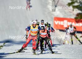 14.03.2015, Oslo, Norway (NOR): Martin Johnsrud Sundby (NOR), Dario Cologna (SUI), (l-r)  - FIS world cup cross-country, mass men, Oslo (NOR). www.nordicfocus.com. © Felgenhauer/NordicFocus. Every downloaded picture is fee-liable.