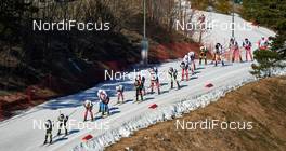 14.03.2015, Oslo, Norway (NOR):  the top group on the way back to the stadium - FIS world cup cross-country, mass men, Oslo (NOR). www.nordicfocus.com. © Felgenhauer/NordicFocus. Every downloaded picture is fee-liable.