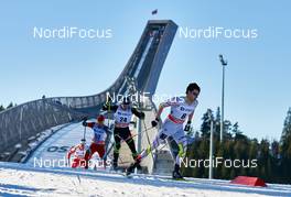14.03.2015, Oslo, Norway (NOR): Michail Semenov (BLR), Robin Duvillard (FRA), Alex Harvey (CAN), (l-r)  - FIS world cup cross-country, mass men, Oslo (NOR). www.nordicfocus.com. © Felgenhauer/NordicFocus. Every downloaded picture is fee-liable.