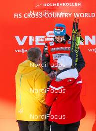 14.03.2015, Oslo, Norway (NOR): Audi price was given to Dario Cologna (SUI), Fischer, One Way, Rottefella, Odlo - FIS world cup cross-country, mass men, Oslo (NOR). www.nordicfocus.com. © Laiho/NordicFocus. Every downloaded picture is fee-liable.