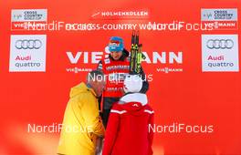 14.03.2015, Oslo, Norway (NOR): Audi price was given to Dario Cologna (SUI), Fischer, One Way, Rottefella, Odlo - FIS world cup cross-country, mass men, Oslo (NOR). www.nordicfocus.com. © Laiho/NordicFocus. Every downloaded picture is fee-liable.