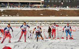15.03.2015, Oslo, Norway (NOR): Tiril Udnes Weng (NOR), Lotta Udnes Weng (NOR), Claudia Nystad (GER), Kari Oeyre Slind (NOR), Natalja Iljina (RUS), (l-r)  - FIS world cup cross-country, mass women, Oslo (NOR). www.nordicfocus.com. © Felgenhauer/NordicFocus. Every downloaded picture is fee-liable.
