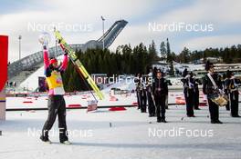 15.03.2015, Oslo, Norway (NOR): the overall world cup winner Marit Bjoergen (NOR), Fischer, Swix, Rottefella - FIS world cup cross-country, mass women, Oslo (NOR). www.nordicfocus.com. © Laiho/NordicFocus. Every downloaded picture is fee-liable.