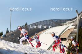 15.03.2015, Oslo, Norway (NOR): Elizabeth Stephen (USA), Heidi Weng (NOR), Martine Ek Hagen (NOR), Nicole Fessel (GER), (l-r)  - FIS world cup cross-country, mass women, Oslo (NOR). www.nordicfocus.com. © Felgenhauer/NordicFocus. Every downloaded picture is fee-liable.
