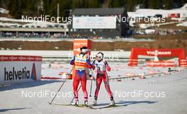 15.03.2015, Oslo, Norway (NOR): Marit Bjoergen (NOR), Therese Johaug (NOR), (l-r)  - FIS world cup cross-country, mass women, Oslo (NOR). www.nordicfocus.com. © Felgenhauer/NordicFocus. Every downloaded picture is fee-liable.
