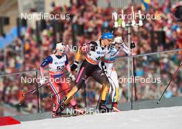 15.03.2015, Oslo, Norway (NOR): Tuva Toftdahl Staver (NOR), Monique Siegel (GER), Stina Nilsson (SWE), (l-r)  - FIS world cup cross-country, mass women, Oslo (NOR). www.nordicfocus.com. © Felgenhauer/NordicFocus. Every downloaded picture is fee-liable.