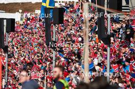 15.03.2015, Oslo, Norway (NOR): norwegian spectators - FIS world cup cross-country, mass women, Oslo (NOR). www.nordicfocus.com. © Felgenhauer/NordicFocus. Every downloaded picture is fee-liable.