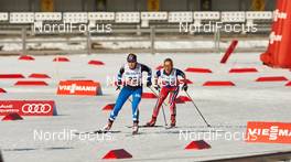 15.03.2015, Oslo, Norway (NOR): Aino-Kaisa Saarinen (FIN), Silje Theodorsen (NOR), (l-r)  - FIS world cup cross-country, mass women, Oslo (NOR). www.nordicfocus.com. © Felgenhauer/NordicFocus. Every downloaded picture is fee-liable.