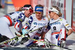 15.03.2015, Oslo, Norway (NOR): Caitlin Gregg (USA), Jessica Diggins (USA), Elizabeth Stephen (USA), (l-r)  - FIS world cup cross-country, mass women, Oslo (NOR). www.nordicfocus.com. © Felgenhauer/NordicFocus. Every downloaded picture is fee-liable.